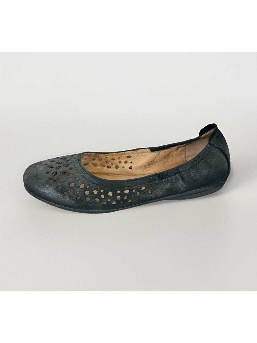 Josef Seibel Pippa Ballet Flats Loafers Shoes Womens 6 US/36 EU Black Dye Cut